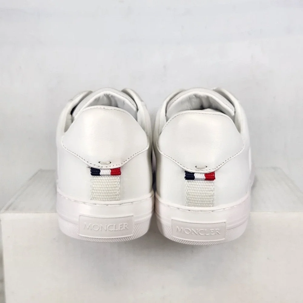 Moncler Neue York Sneakers Womens Size 39 White Low Top Leather Luxury Shoes